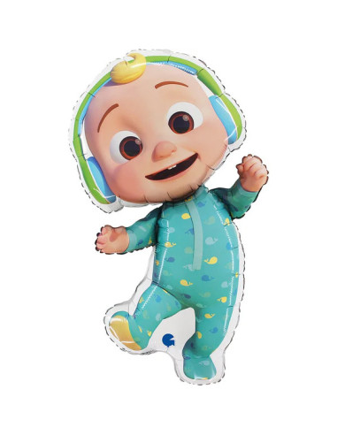 Ballon géant en aluminium CoComelon à l'effigie de JJ, idéal pour les anniversaires.