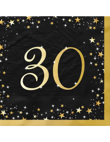 Serviettes 30 Ans "Joyeux Anniversaire" - Décoration de fête adulte - Bellefete.ch - Suisse