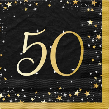 Serviettes d'anniversaire 50 ans « Happy Birthday » - Décoration de fête adulte - Bellefete.ch - Suisse