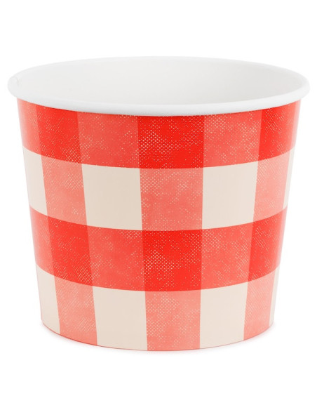 Rot-schwarz karierte Snack-Eimer | Grillparty | BelleFete.ch