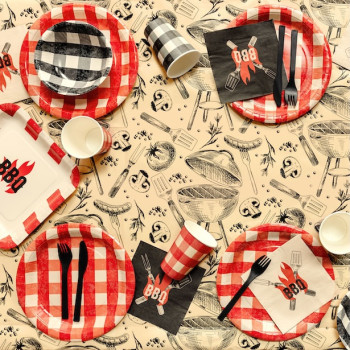 Grillpapier-Tischdecke – Partydekoration geselliges Barbecue | BelleFete.ch 2