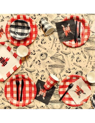 Papiertischdecke fürs Barbecue | Grillparty-Dekoration | BelleFete.ch