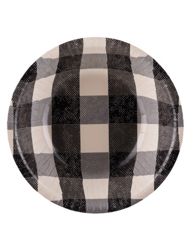 Schwarz-karierte Pappbecher | Grillparty | BelleFete.ch