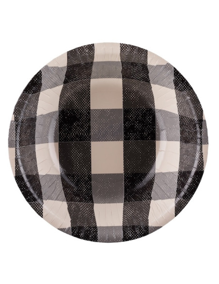 Schwarz-karierte Pappbecher | Grillparty | BelleFete.ch