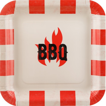 BBQ-Platten aus Papier 26x26 cm - festliches Grillgeschirr | BelleFete.ch