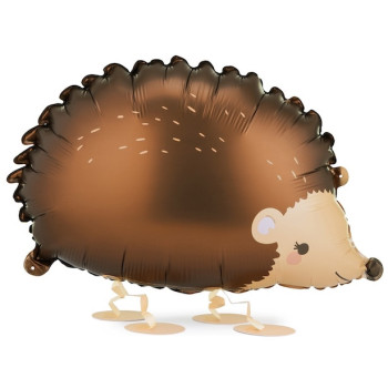 Palloncino in alluminio a forma di piccolo riccio per festa di compleanno a tema foresta.