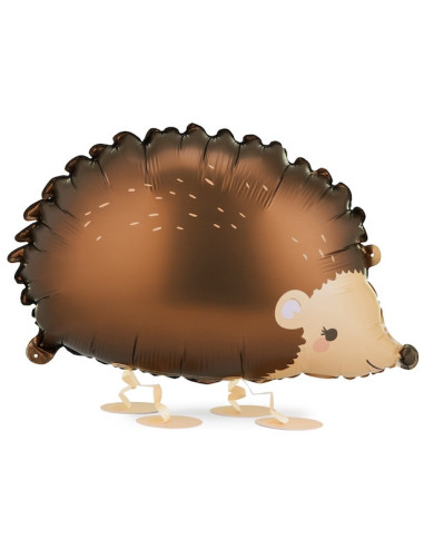 Ballon en aluminium en forme de petit hérisson pour fête d'anniversaire thème forêt.