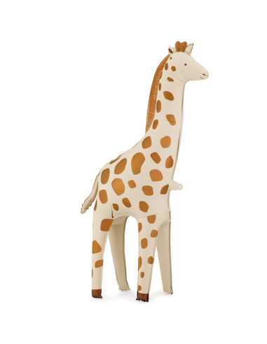 Ballon géant 3D en aluminium représentant une girafe debout, pour décoration thématique.