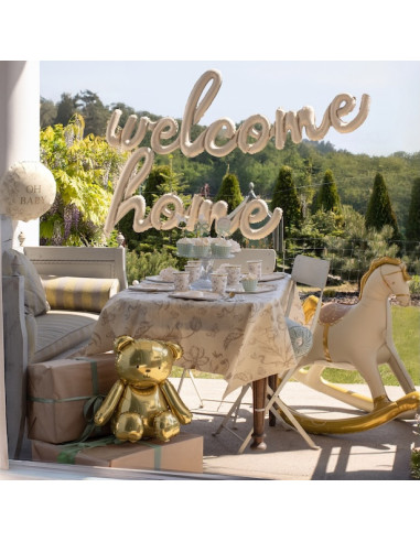 Guirlande en aluminium Welcome Home Cappuccino 335x71cm | BelleFete.ch