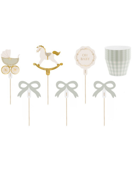 Oh Baby Muffin-Set | Cupcake-Dekoration für die Babyparty | BelleFete.ch