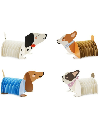 Décorations de table chiens en papier alvéolé – déco anniversaire enfant animaux | BelleFete.ch