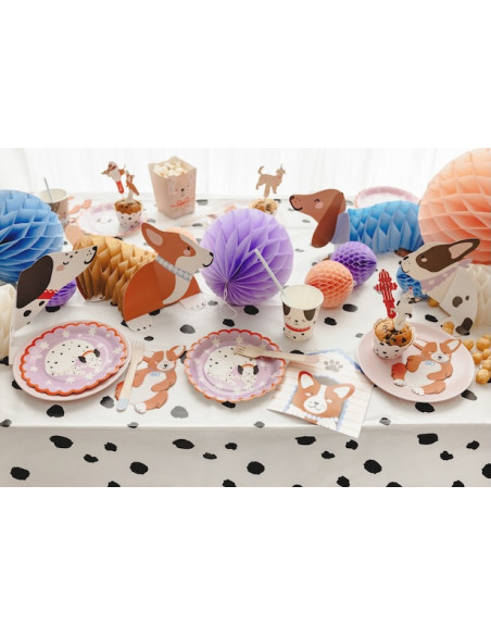 Décorations de table chiens en papier alvéolé | Anniversaire enfant animaux | BelleFete.ch