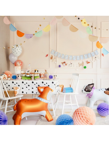 Decorazioni da tavola a forma di cane in carta a nido d'ape | Festa di compleanno per bambini a tema animali | BelleFete.ch