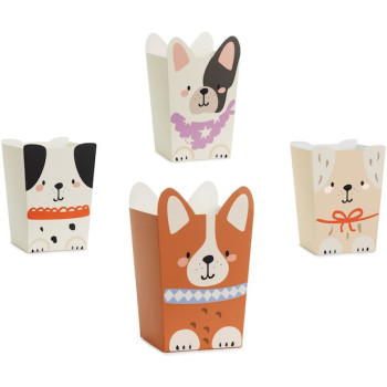 Boîtes à popcorn chiens – accessoires fête anniversaire enfant thème animaux | BelleFete.ch