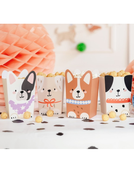 Boîtes à popcorn chiens | Accessoires fête anniversaire enfant | BelleFete.ch