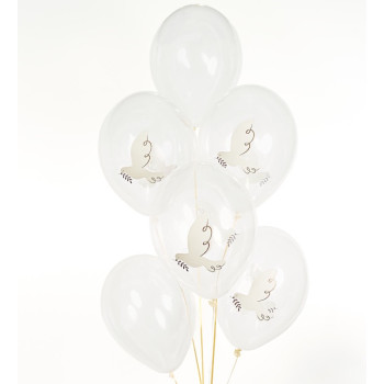 Palloncini in lattice colomba – decorazione comunione e battesimo elegante | BelleFete.ch