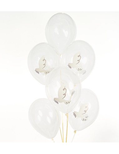 Ballons latex colombe – décoration communion et baptême élégante | BelleFete.ch