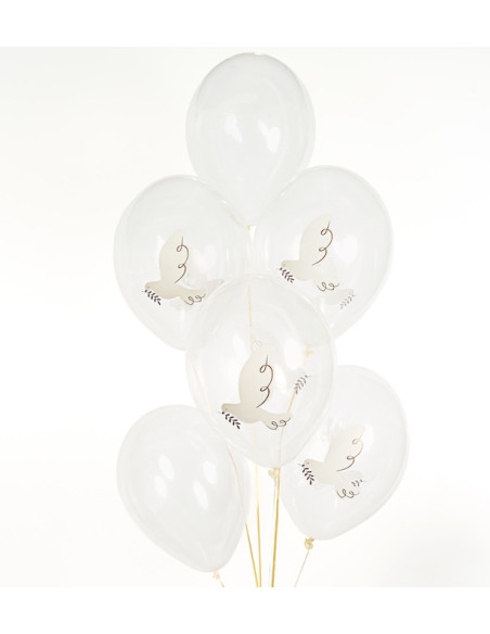 Ballons latex colombe – décoration communion et baptême élégante | BelleFete.ch