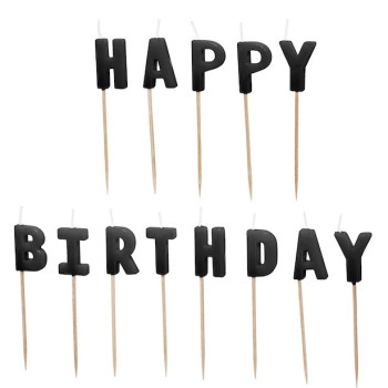 Geburtstagskerzen "Alles Gute zum Geburtstag" Schwarz - Geburtstagstorte Dekoration - Schweiz