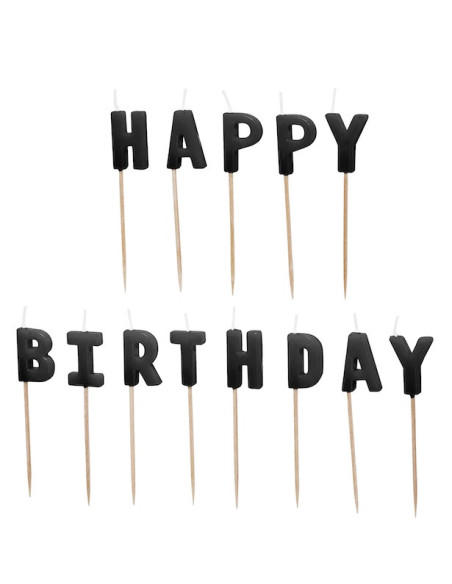 Geburtstagskerzen "Alles Gute zum Geburtstag" Schwarz - Geburtstagstorte Dekoration - Schweiz