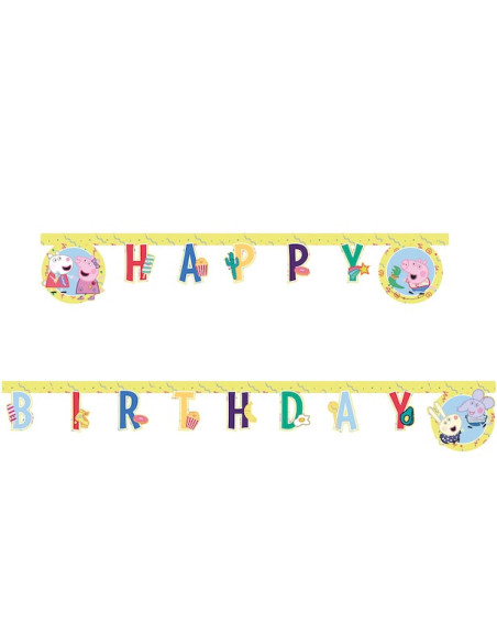 Ghirlanda di compleanno Peppa Pig - Happy Birthday - Bellefete.ch – Negozio Online Svizzera