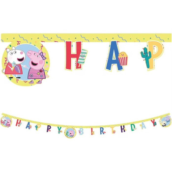 Guirlande d'anniversaire Peppa Pig - Happy Birthday - Bellefete.ch – Magasin en Ligne Suisse 2