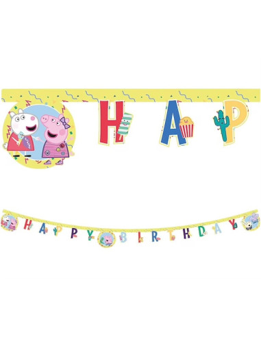 Ghirlanda di compleanno di Peppa Pig - Decorazione per feste a tema cartoni animati