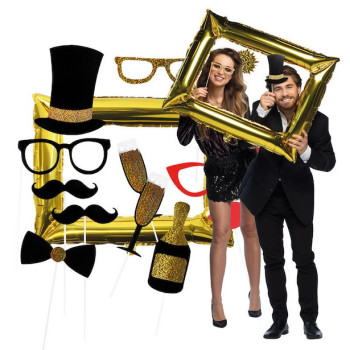 Kit photobooth Boland cornice dorata – accessori fotografici festa e matrimonio | BelleFete.ch 2