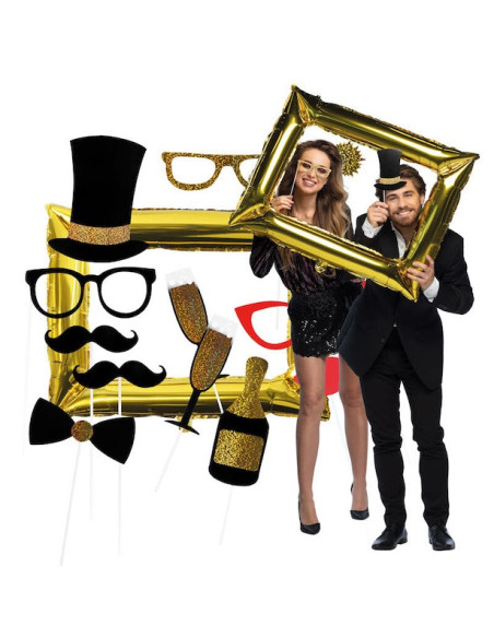Boland Fotobox-Set mit Goldrahmen | Party- und Hochzeitsaccessoires | BelleFete.ch