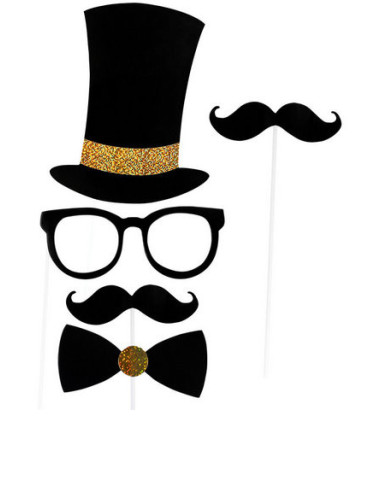 Kit photobooth Boland cadre doré | Accessoires fête et mariage | BelleFete.ch