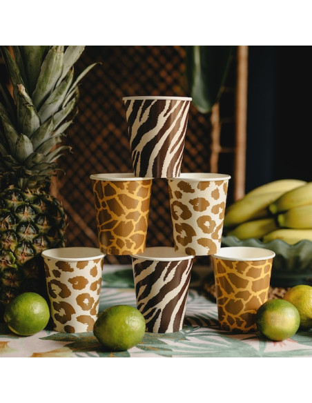 Bicchieri di compleanno a tema safari - Stoviglie per bambini | BelleFete.ch