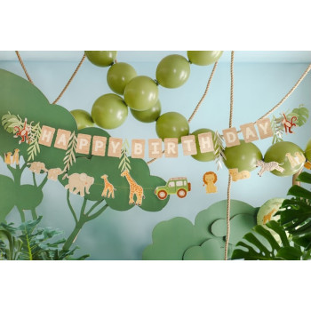 Banner Happy Birthday Safari – decorazione compleanno bambino tema giungla | BelleFete.ch 2