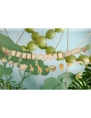 Ghirlande di buon compleanno a tema safari | Decorazioni per feste di compleanno per bambini | BelleFete.ch