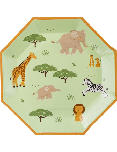 Piatti di compleanno Safari – stoviglie per feste bambino tema giungla e animali | BelleFete.ch