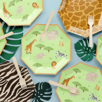 Piatti di compleanno Safari – stoviglie per feste bambino tema giungla e animali | BelleFete.ch 2