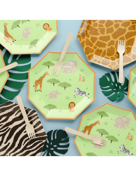 Safari-Geburtstagsteller – Kindergeschirr | BelleFete.ch