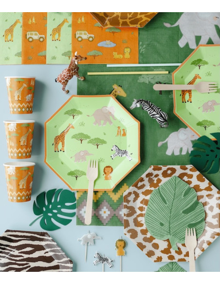 Assiettes d’anniversaire Safari - Vaisselle Enfant | BelleFete.ch