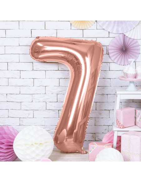 Palloncino in alluminio Cifra "7" Oro rosa