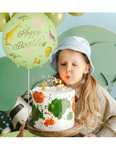 Buon compleanno con palloncini a tema safari | Decorazioni per feste di compleanno a tema giungla per bambini | BelleFete.ch