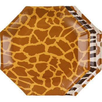 Safari-Pappteller – Zebra-, Leoparden- und Giraffenmotive | BelleFete.ch
