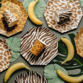 Safari-Pappteller – Zebra-, Leoparden- und Giraffenmotive | BelleFete.ch 2