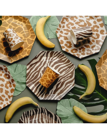 Assiettes en papier Safari | Vaisselle anniversaire jungle enfant | BelleFete.ch