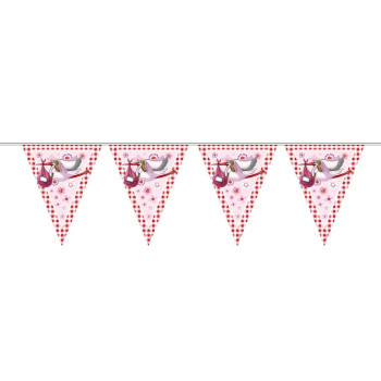 Girlande "Rosa Storch" - Bellefete.ch - Schweiz - Babyparty