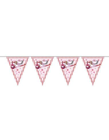 Ghirlanda "Cicogna Rosa" - Bellefete.ch - Svizzera - Baby Shower