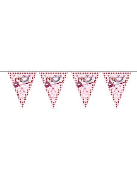 Girlande "Rosa Storch" - Bellefete.ch - Schweiz - Babyparty