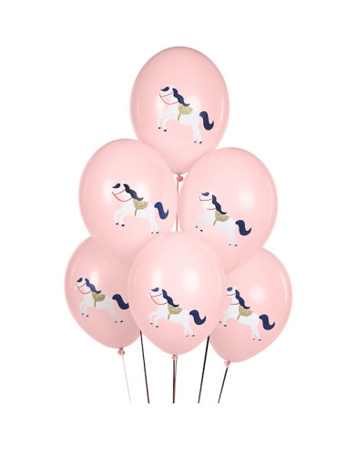 Ballons Cheval Rose Pastel | Ballons anniversaire enfant thème cheval | BelleFete.ch