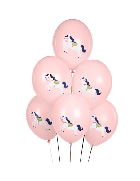 Pastellrosa Pferdeballons | Pferde-Geburtstagsballons für Kinder | BelleFete.ch