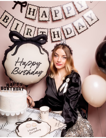 Gobelets en Papier Crème à Nœuds Noirs | Vaisselle de fête élégante | BelleFete.ch