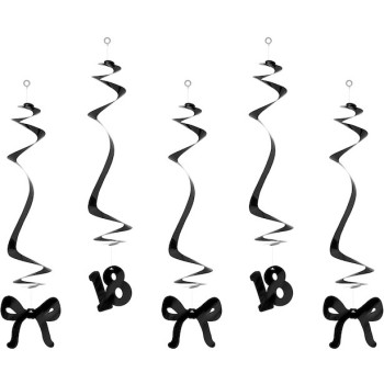 Spirali compleanno 18 anni con fiocchi neri – decorazione elegante per feste | BelleFete.ch