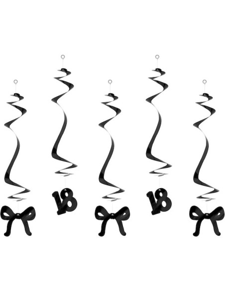 Spirali compleanno 18 anni con fiocchi neri – decorazione elegante per feste | BelleFete.ch